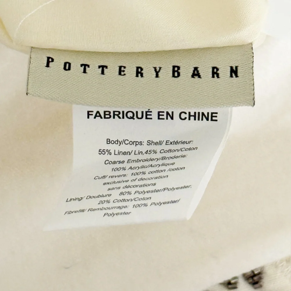 POTTERY BARN Ivory WOODLAND FURRY SQUIRREL CHRISTMAS STOCKING 12” X 20”